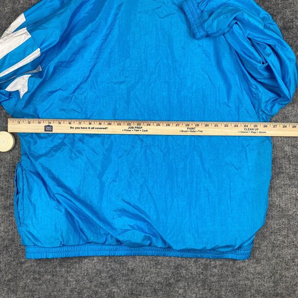 Vintage 80s 90s Track Suit Women 1X Blue Pink Nylon Parachute Jacket Pants Set - Picture 7 of 12